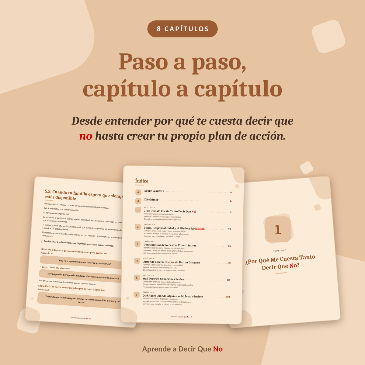APRENDE A DERCIR QUE NO - Un workbook práctico para dejar de decir que sí cuando quieres decir que no, y poner límites sin sentirte culpable.